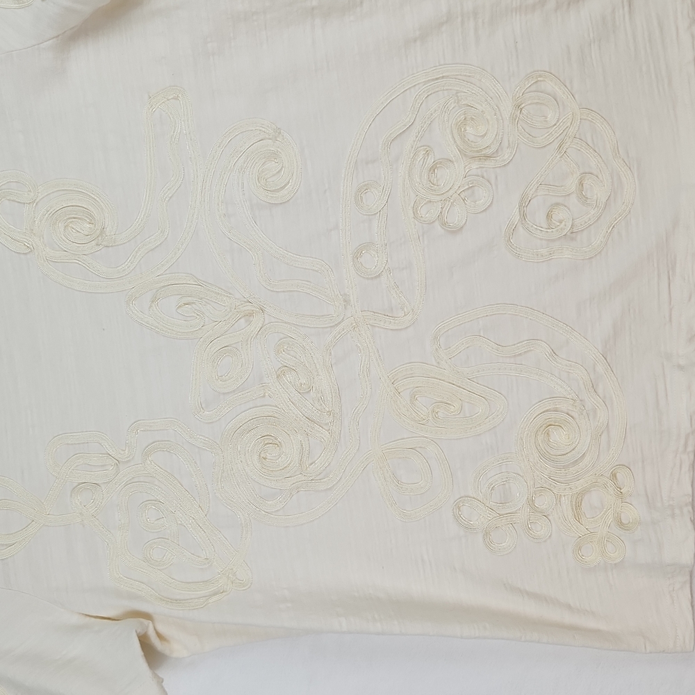 Coral Bay Women's Short Sleeve Top Ivory Size Medium cz108 - Picture 4 of 11
